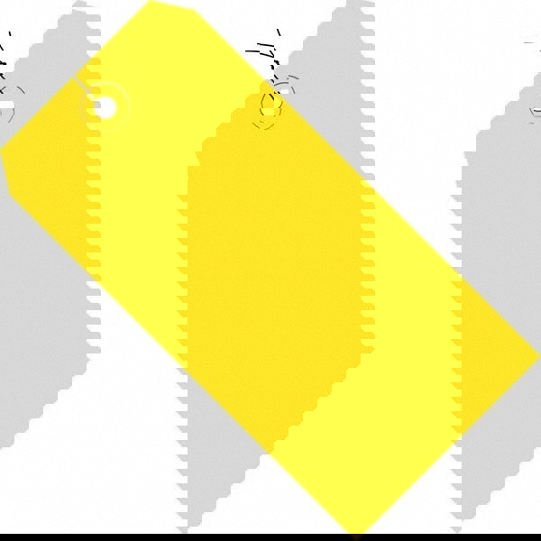 Blank Tag: 3-1/4'' High, Yellow, Synthetic Paper